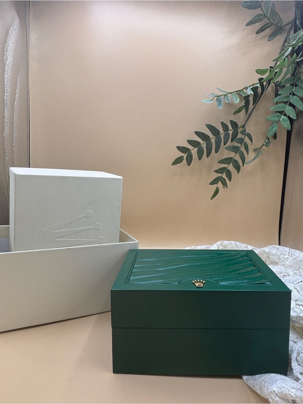 Rolex 39137.01 Green Wave Watch Box Case w/ Outer Box Cushion Genuine